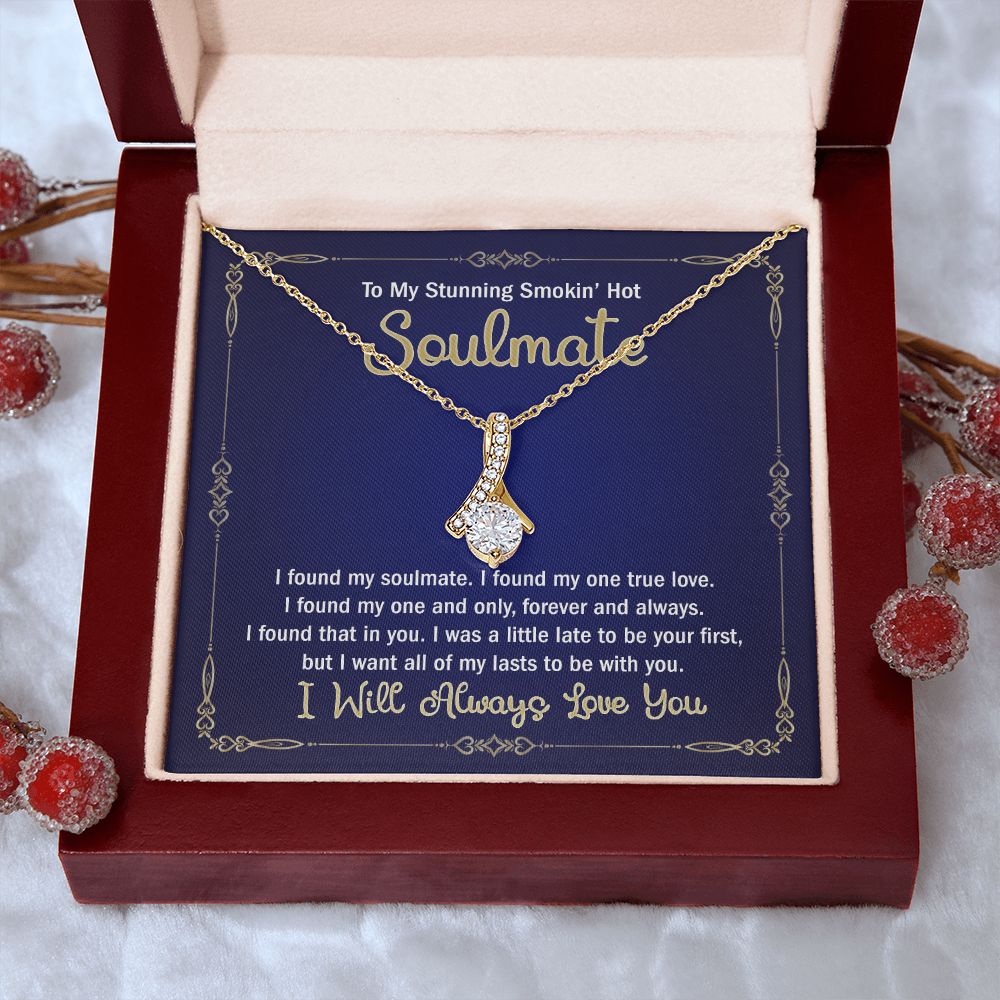 To My Smokin Hot Soulmate Necklace - Wife Gifts From Husband To My Wife Necklace, Gift for Her Romantic, Girlfriend Gifts Necklace for Wife from Men Includes Message Card and Gift Box 6 Alluring Beauty Necklace