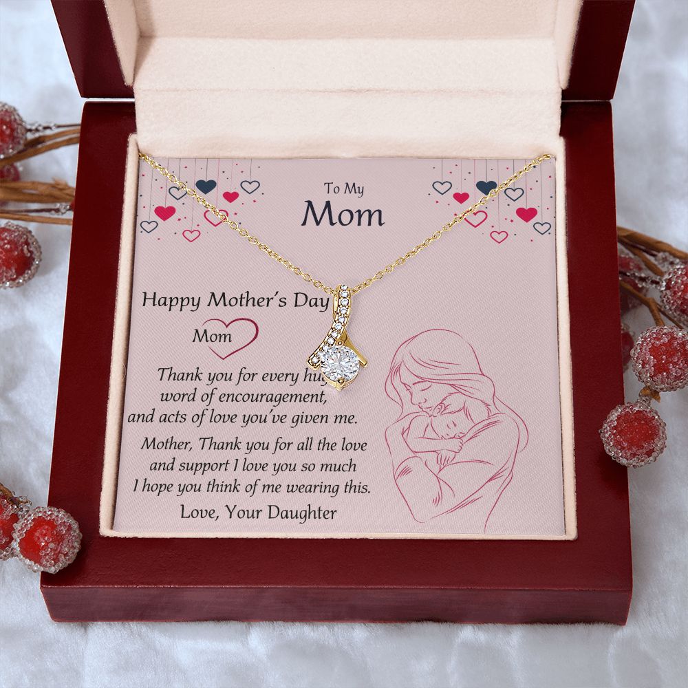 Mom Necklace Gifts for Mom from Daughter to Mom Gifts for Mothers Day from Daughter, To My Mom Necklace from Daughter to Mom Birthday Gifts Necklace with Message Card and Gift Box10 Alluring Beauty Necklace
