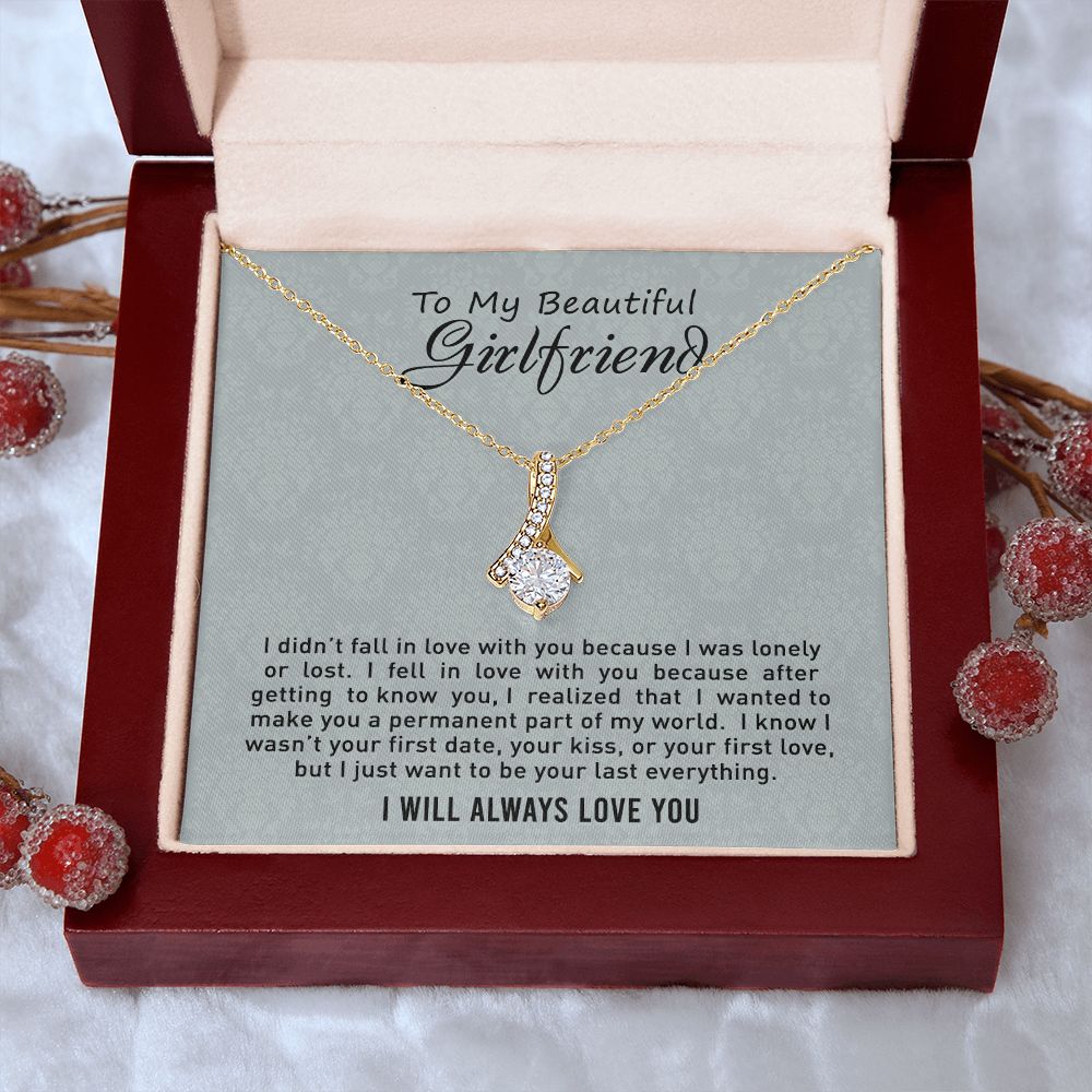 To My Girlfriend Necklace from Boyfriend, Personalized Necklace for Women, Luxury Necklace for Girlfriend, Wedding Anniversary Present For Her, Girlfriend Gift Jewelry Christmas Birthday Gift2 Alluring Beauty Necklace