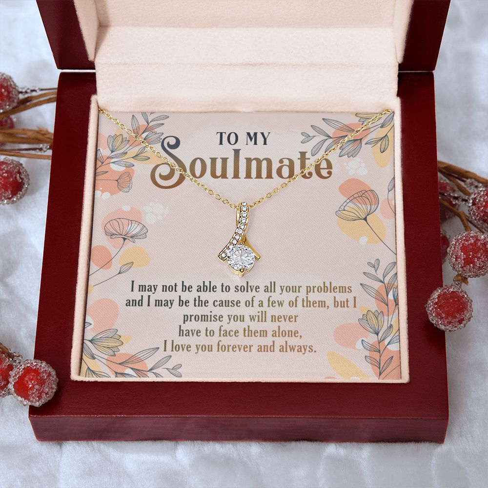To My Soulmate Necklace for Women Birthday Christmas Jewelry Gifts For My Wife with Message Card Box Personalized Gift Present Pendant for Future Wife Soulmate Girlfriend Love 8 Alluring Beauty Necklace