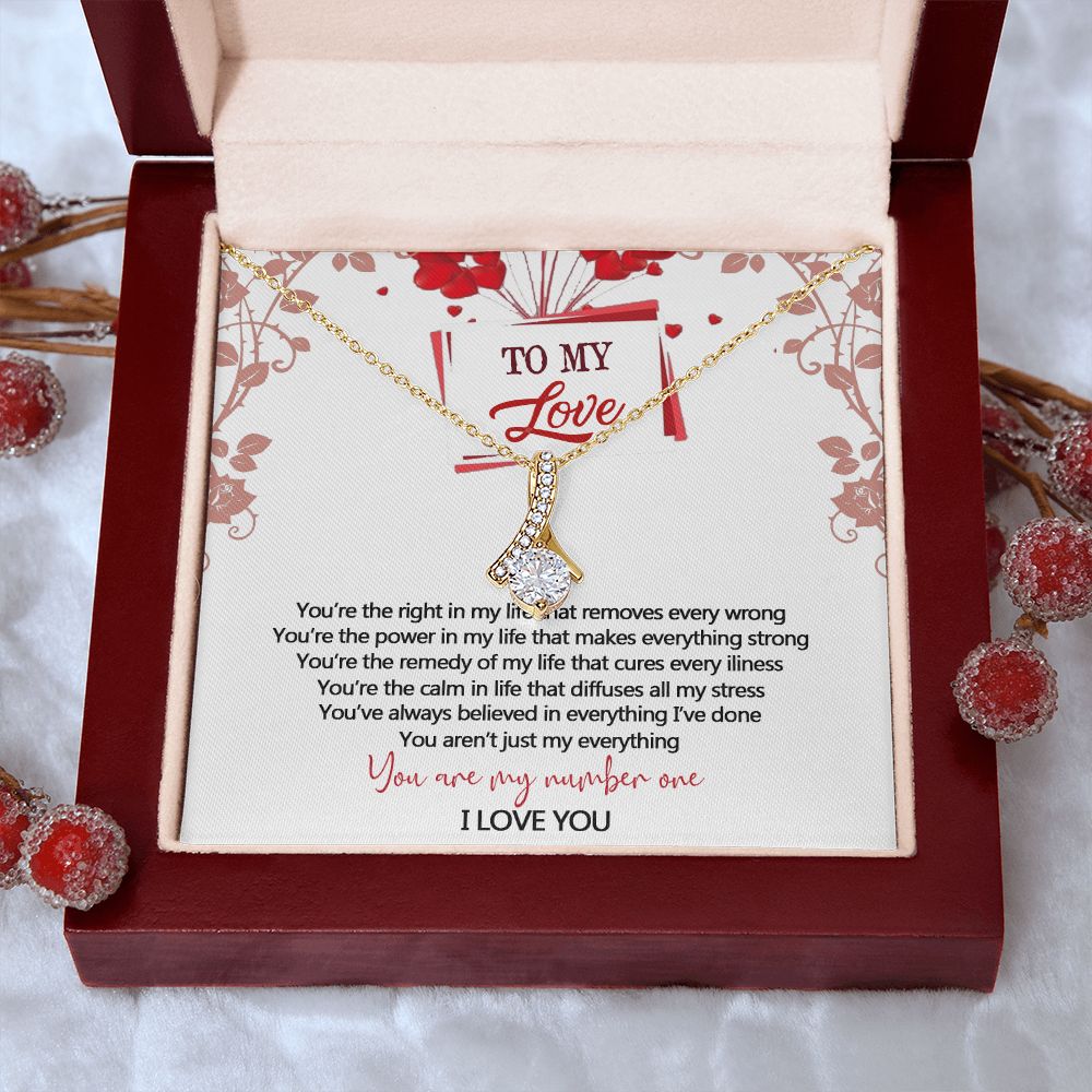 To My Love Interlocking Hearts Necklace With Box Message Card, Gift For My Love Alluring Beauty Necklace