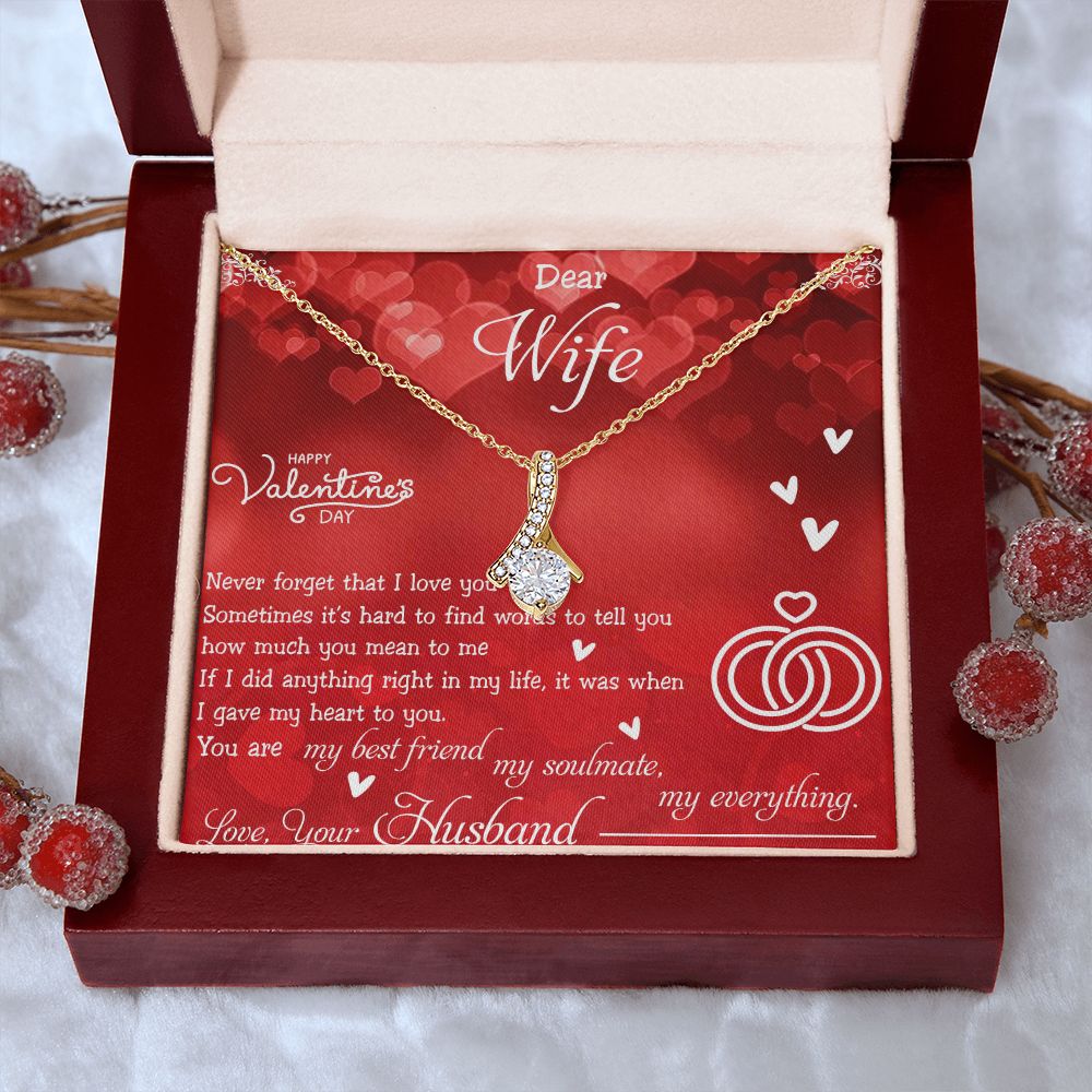 To My Wife Necklace, Wedding Anniversary Jewelry For Women, Necklace For Wife from Husband, Gift For Wife Birthday Gifts From Husband Necklace, Jewelry With Message Card In A Gift Box4 Alluring Beauty Necklace