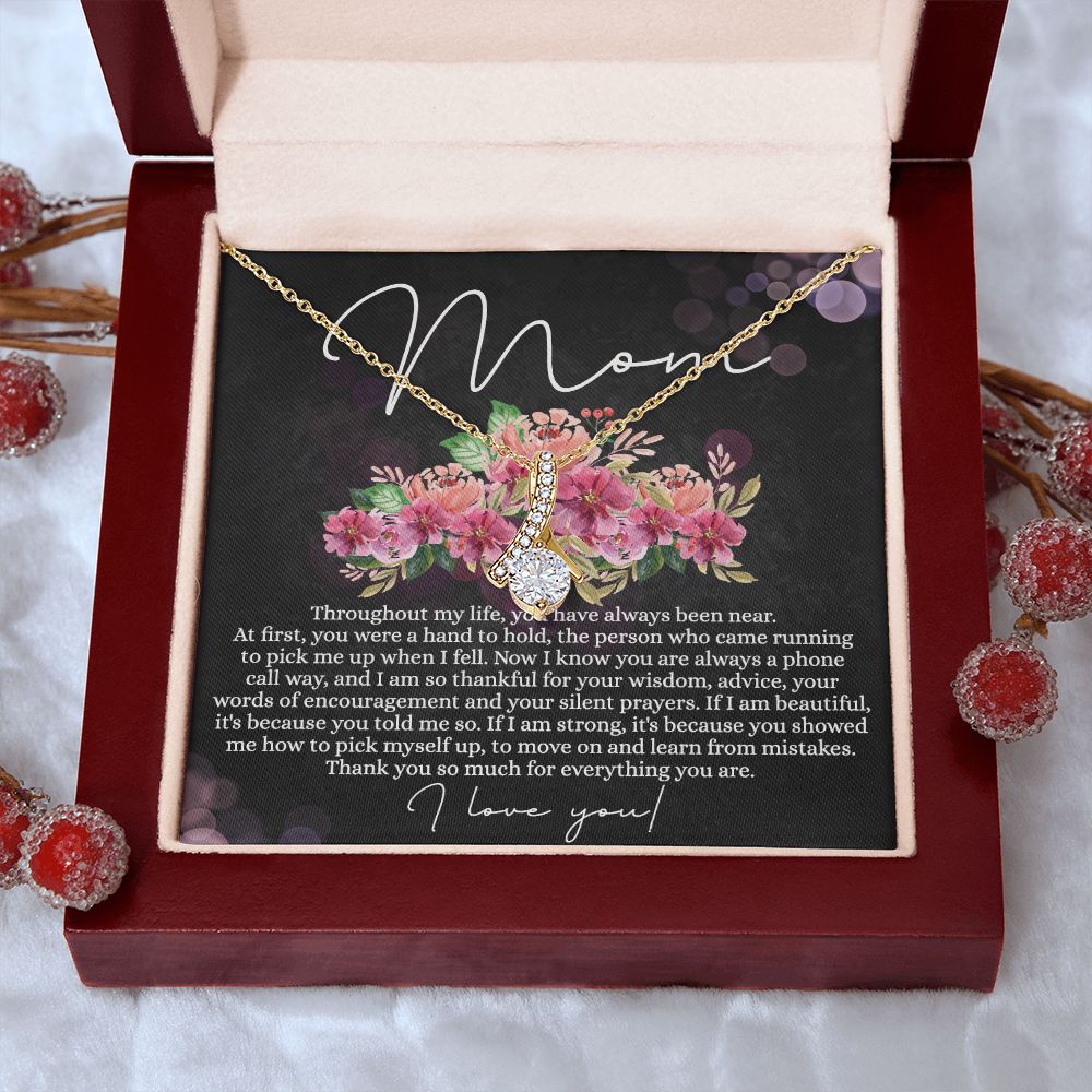 To My Mom Necklace, Mom Gifts, Mom Jewelry Box, Necklace for Mom, Gifts for Mom, Mother's Day Necklace Jewelry Gift For Mom, Birthday Gift For Mom, Thank you Mom Gift Alluring Beauty Necklace