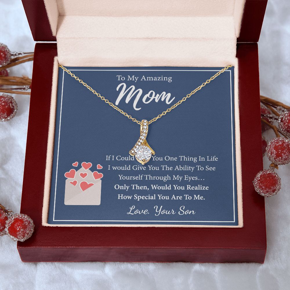 Mom Necklace Gifts for Mom from Daughter to Mom Gifts for Mothers Day from Daughter, To My Mom Necklace from Daughter to Mom Birthday Gifts Necklace with Message Card and Gift Box2238 Alluring Beauty Necklace
