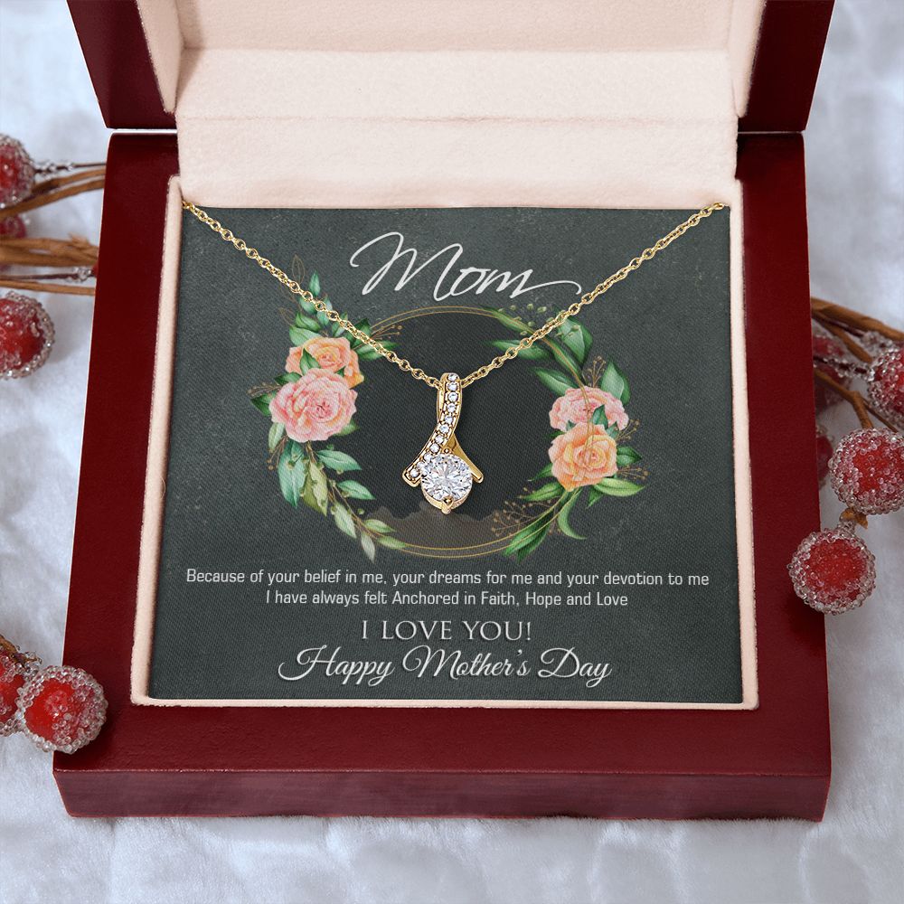 To My Mom Flower Necklace Pendant Gift From Daughter Your Belief In Me With Message Card Gift For Mom Alluring Beauty Necklace