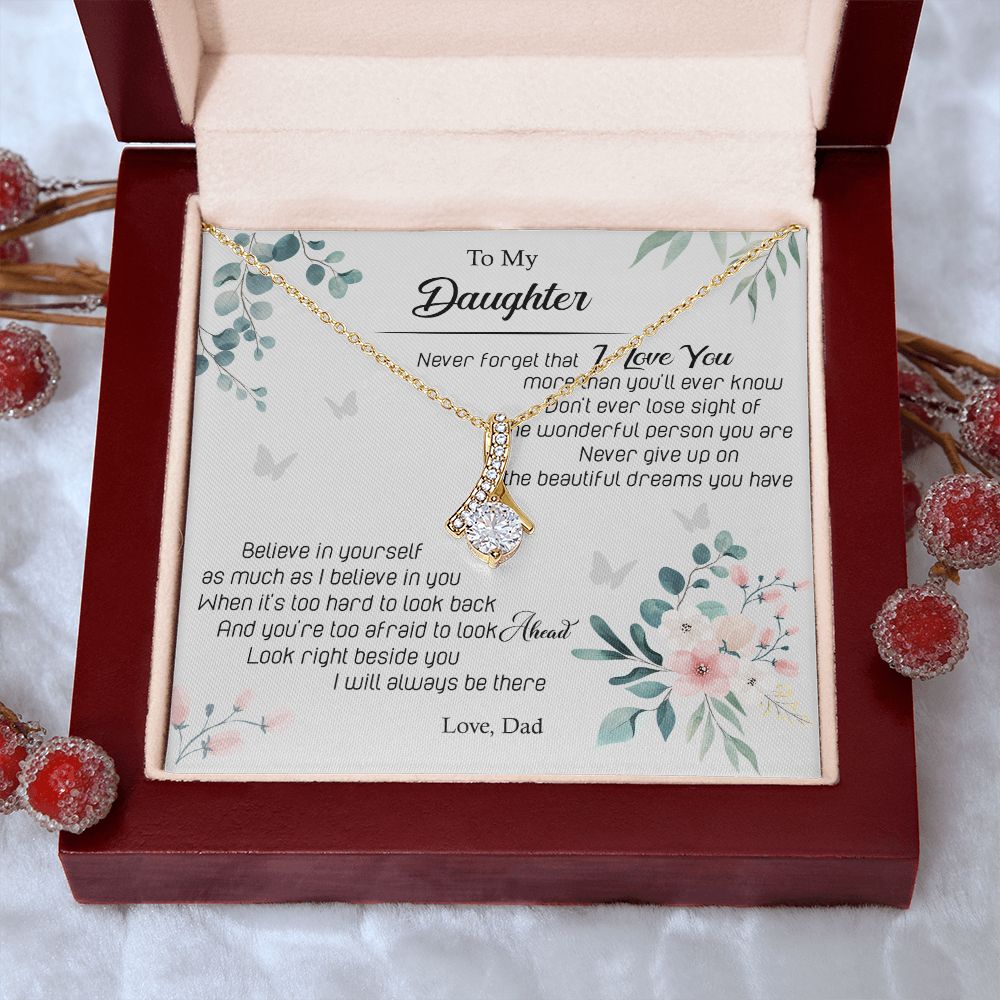 Jewelry Pendant Present for Daughter, To My Daughter Gift Necklace from Mom, Mother Daughter Gift Ideas, Birthday Christmas Gift Graduation Gifts for Daughters, Mother and Daughter Necklace 20 Alluring Beauty Necklace