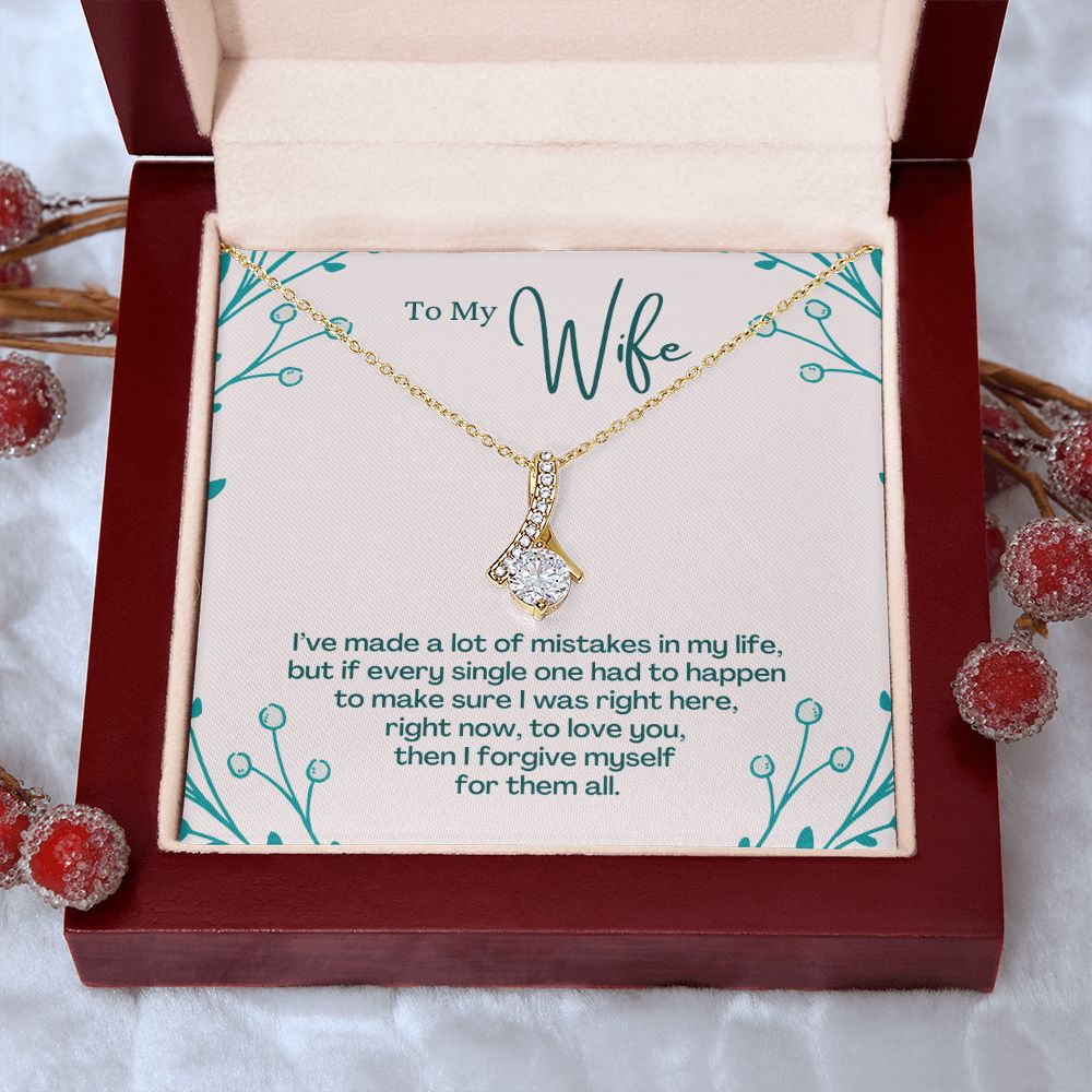 To My Wife Necklace Pendant Gift From Husband I've Made A Lot Of Mistakes With Message Card and Gift Box. Valentine's Day Gift For Wife Future Wife Alluring Beauty Necklace