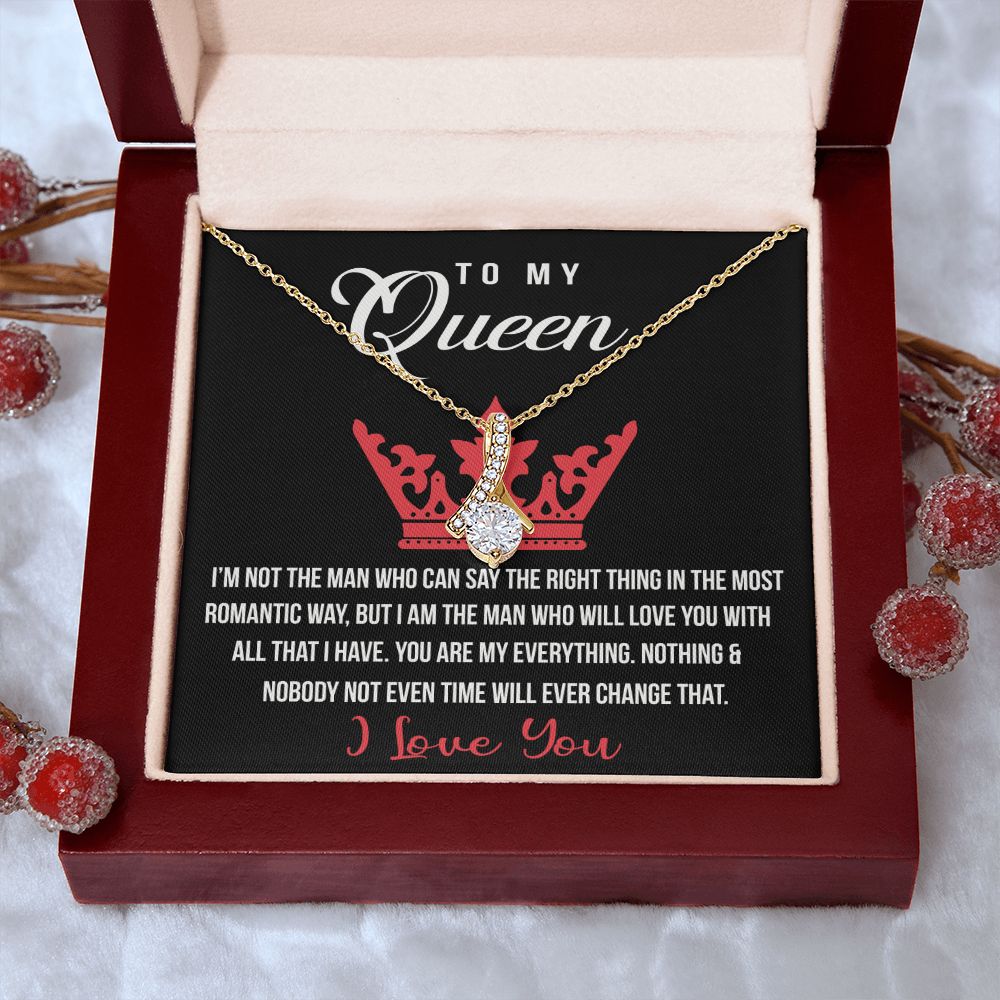 To My Queen Love Knot Necklace, Gift For Wife Girlfriend Soulmate Future Wife Alluring Beauty Necklace