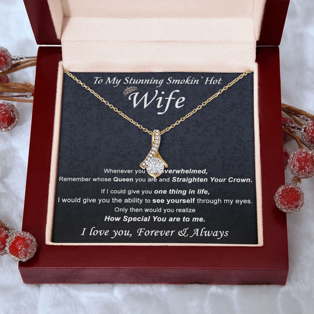 To My Wife Necklace from Husband, Personalized Necklace for Women, Luxury Necklace for Wife from Man Men, Wedding Anniversary Present For Wife, Beautiful Wife Jewelry Christmas Birthday Gift For Wife21 Alluring Beauty Necklace