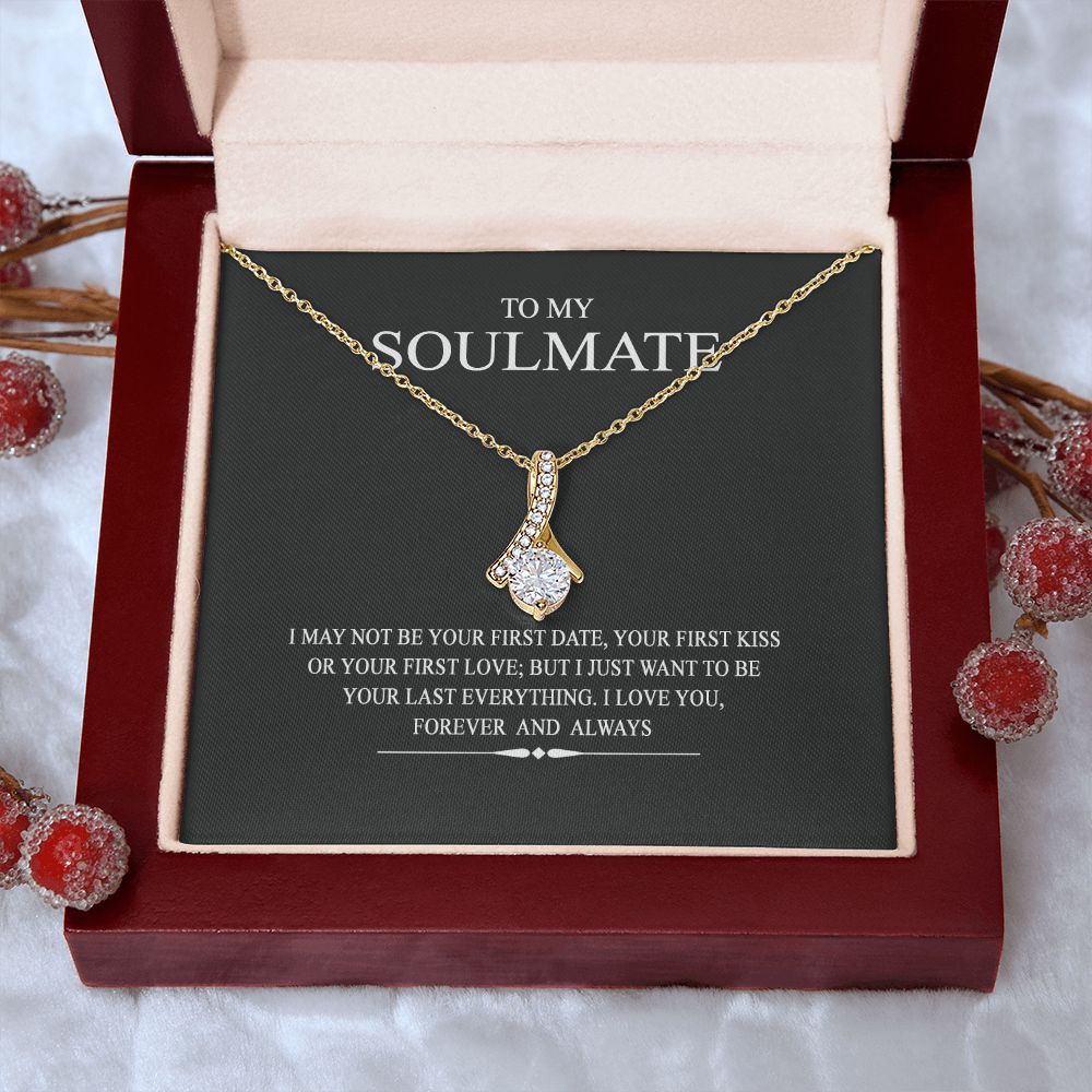 To My Soulmate Wife Girl Your Last Everything Interlocking Necklace Pendant Alluring Beauty Necklace