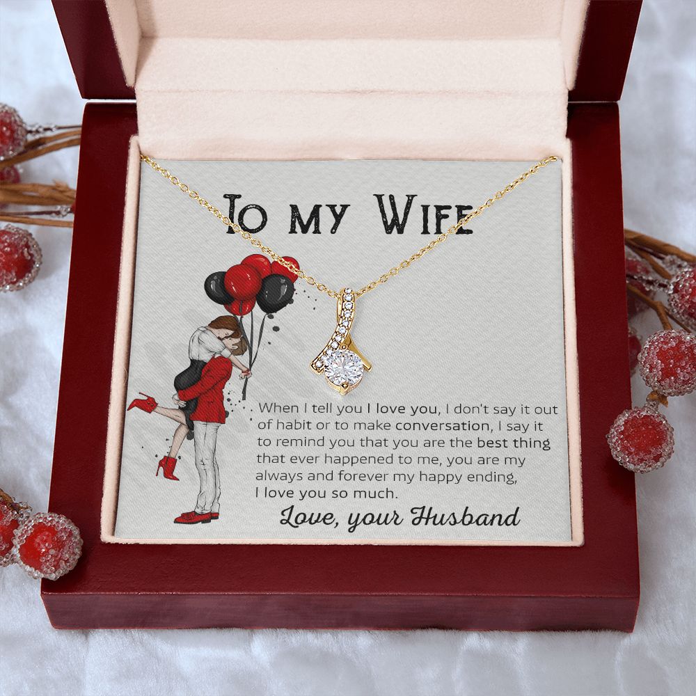 Birthday Gifts For Wife, Necklace Gifts For Wife From Husband, To My Wife Jewelry For Women , To My Wife Necklace  from Husband Wedding Anniversary Present For Wife, Beautiful Wife Jewelry Christmas 7 Alluring Beauty Necklace