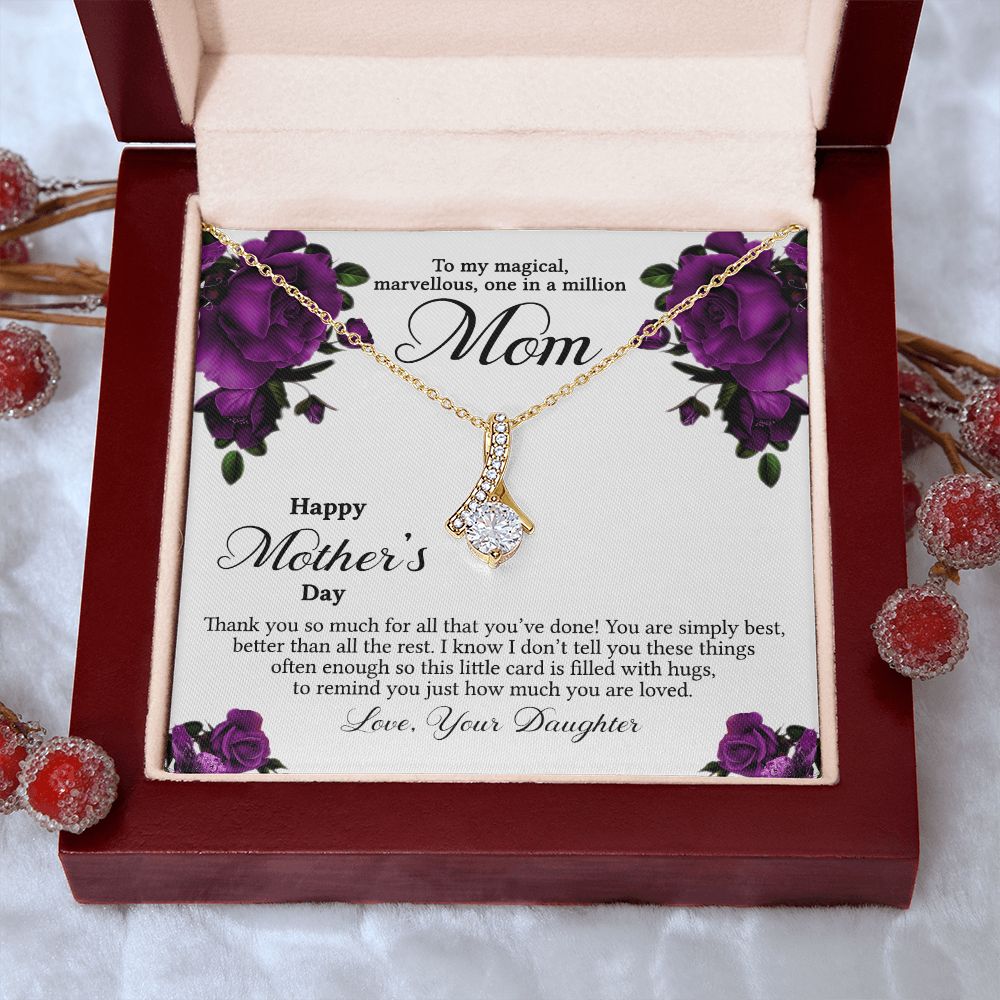 Mom Necklace Gifts for Mom from Daughter to Mom Gifts for Mothers Day from Daughter, To My Mom Necklace from Daughter to Mom Birthday Gifts Necklace with Message Card and Gift Box3 Alluring Beauty Necklace