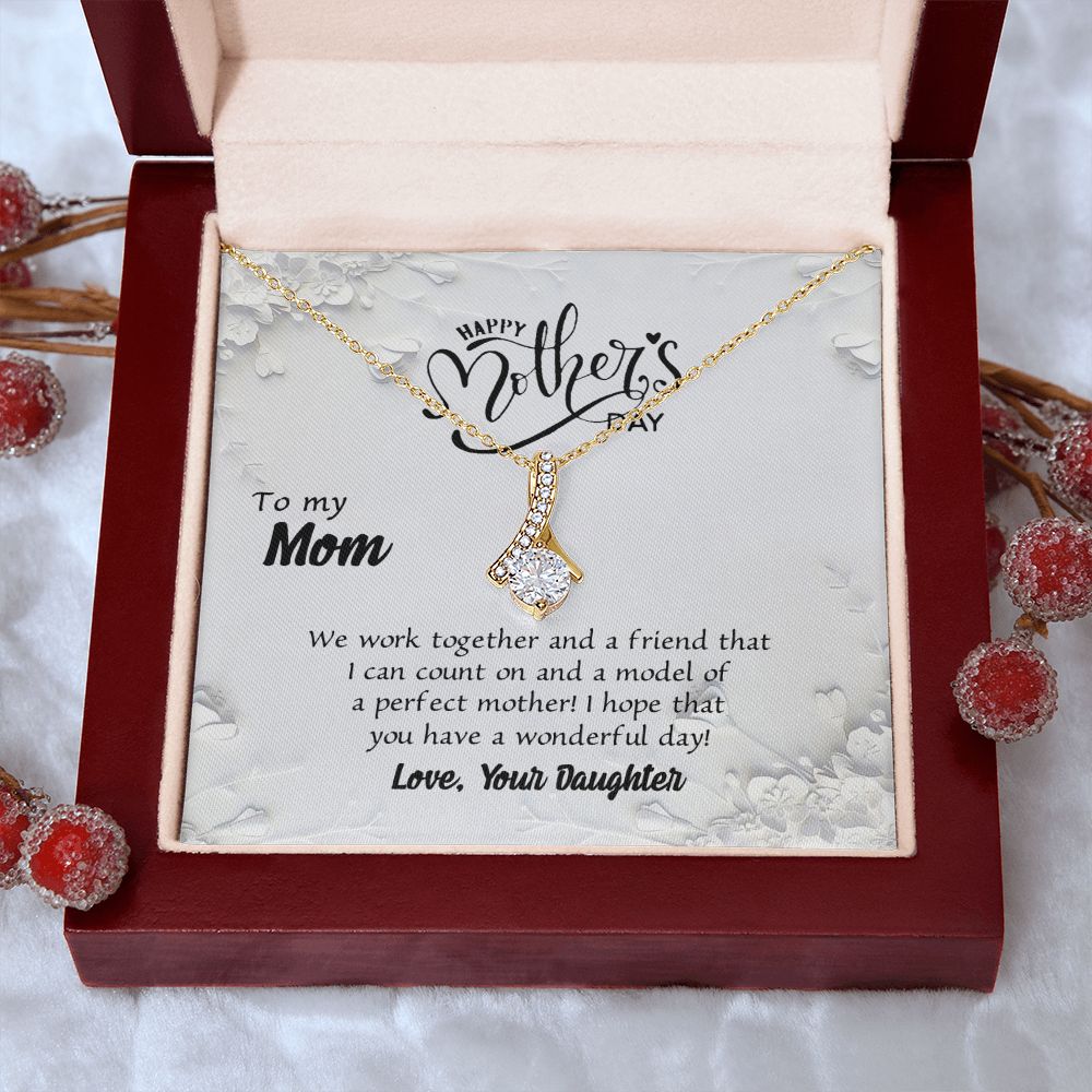 Mom Necklace Gifts for Mom from Daughter to Mom Gifts for Mothers Day from Daughter, To My Mom Necklace from Daughter to Mom Birthday Gifts Necklace with Message Card and Gift Box6 Alluring Beauty Necklace