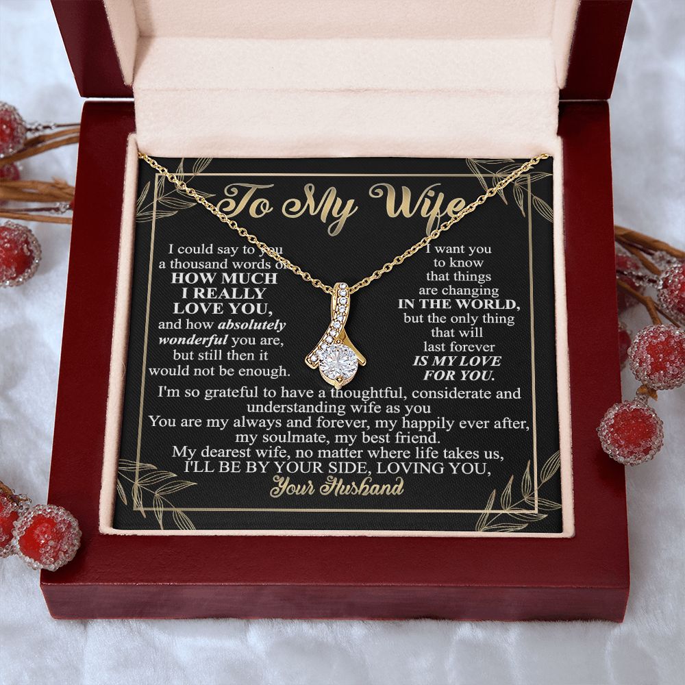 Birthday Gifts For Wife, Necklace Gifts For Wife From Husband, To My Wife Jewelry For Women , To My Wife Necklace  from Husband Wedding Anniversary Present For Wife, Beautiful Wife Jewelry Christmas13 Alluring Beauty Necklace