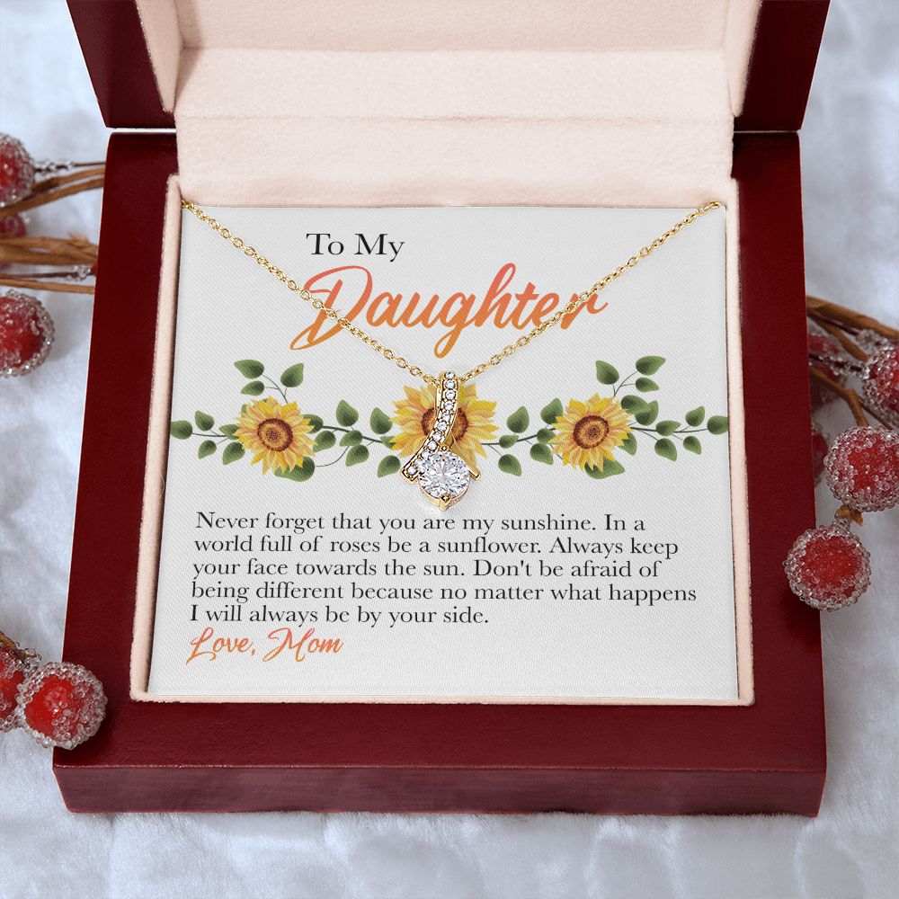 Mother Daughter Gift Ideas, To My Daughter Gift Necklace from Mom, Jewelry Pendant Present for Daughter, Birthday Christmas Gift Graduation Gifts for Daughters, Mother and Daughter Necklace 30 Alluring Beauty Necklace