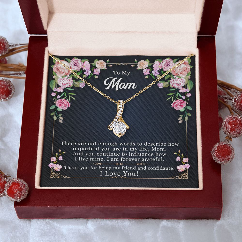 To My Mom Necklace Pendant Gift From Daughter Thank You For Being My Friend And Confidant With Message Card Gift For Mom Alluring Beauty Necklace