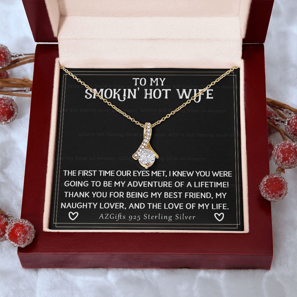 To My Smokin' Hot Wife Necklace from Husband Jewelry With Box Gift for Wife Pendant Jewelry Birthday Gift For Women From Men Romantic Gift For Wife Jewelry for Women 301 Alluring Beauty Necklace