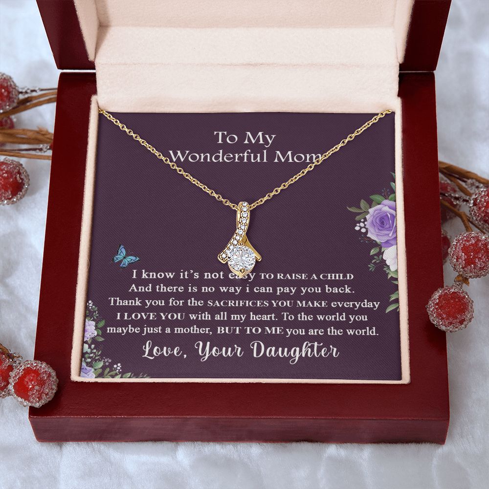Mom Necklace Gifts for Mom from Daughter to Mom Gifts for Mothers Day from Daughter, To My Mom Necklace from Daughter to Mom Birthday Gifts Necklace with Message Card and Gift Box2231 Alluring Beauty Necklace