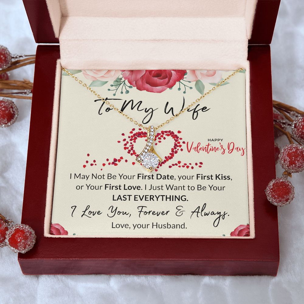 To My Wife Necklace from Husband, Personalized Necklace for Women, Luxury Necklace for Wife from Man Men, Wedding Anniversary Present For Wife, Beautiful Wife Jewelry Christmas Birthday Gift For Wife23 Alluring Beauty Necklace