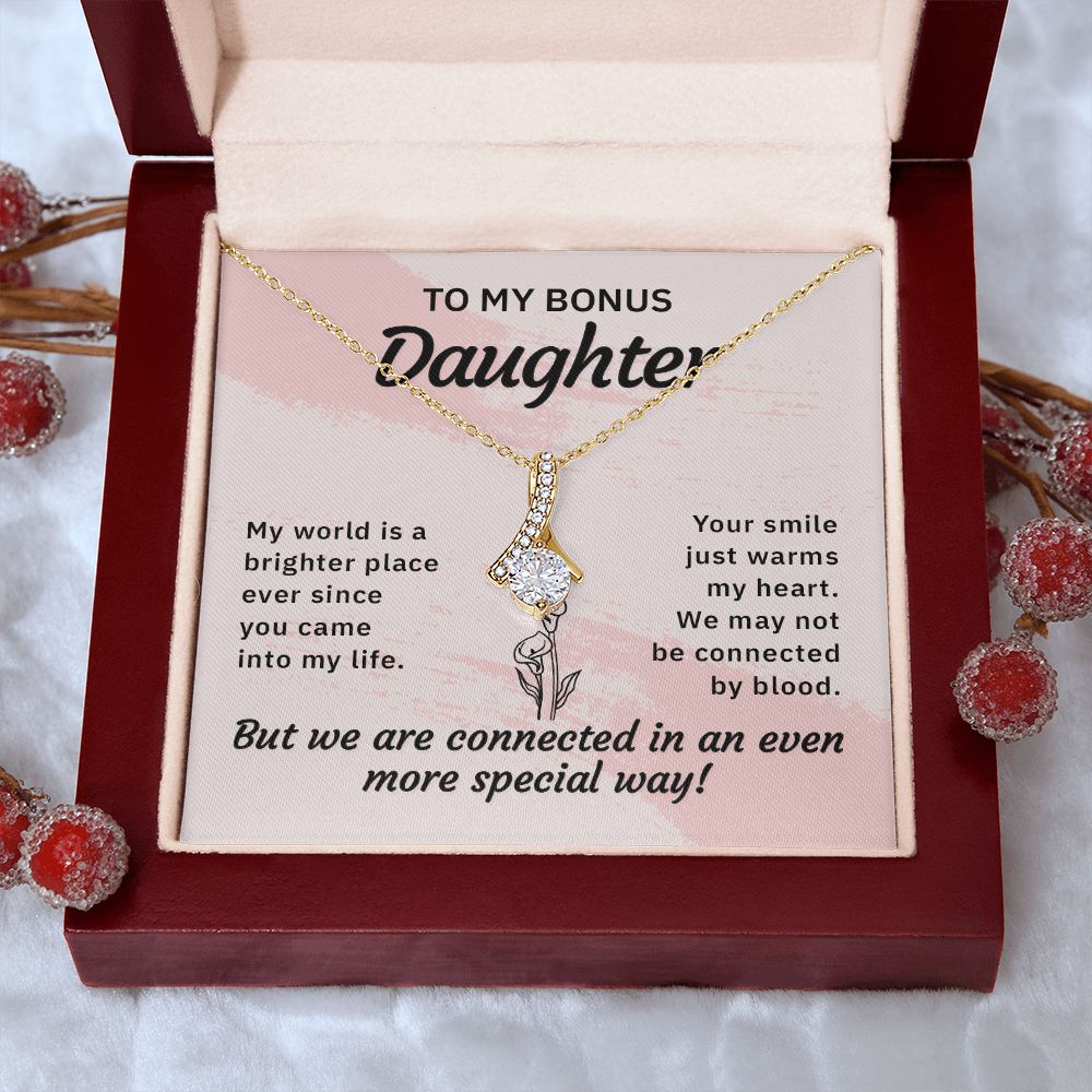 Bonus Daughter Gifts From Stepdad, Step Daughter Gifts From Stepmom, Stepdaughter Gifts From Stepdad, Father Stepdaughter Necklace, To My Bonus Daughter Necklaces, Christmas Gifts For Bonus11 Alluring Beauty Necklace