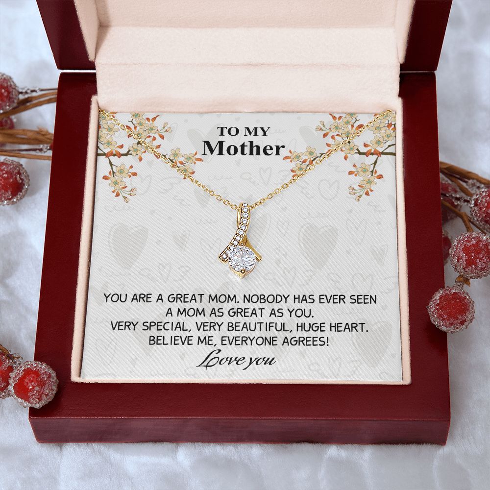 Mom Necklace Gifts for Mom from Daughter to Mom Gifts for Mothers Day from Daughter, To My Mom Necklace from Daughter to Mom Birthday Gifts Necklace with Message Card and Gift Box8 Alluring Beauty Necklace