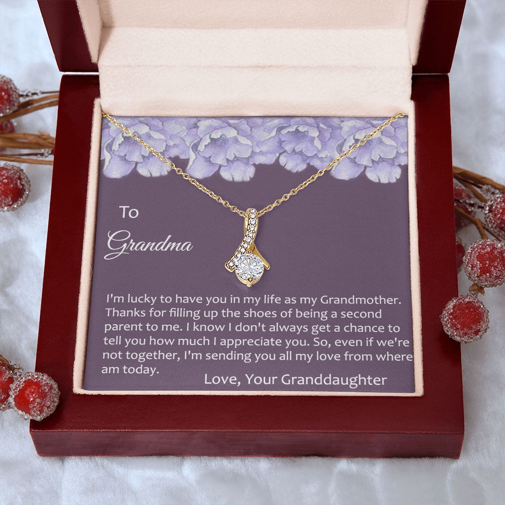 To My Grandma Necklace, Gift for Grandmother Necklace, Mothers Day Gift For Grandma Nana, Grandma Jewelry From Grandchildren GrandKids , Jewelry Box Gift For Grandma Grandmother21 Alluring Beauty Necklace