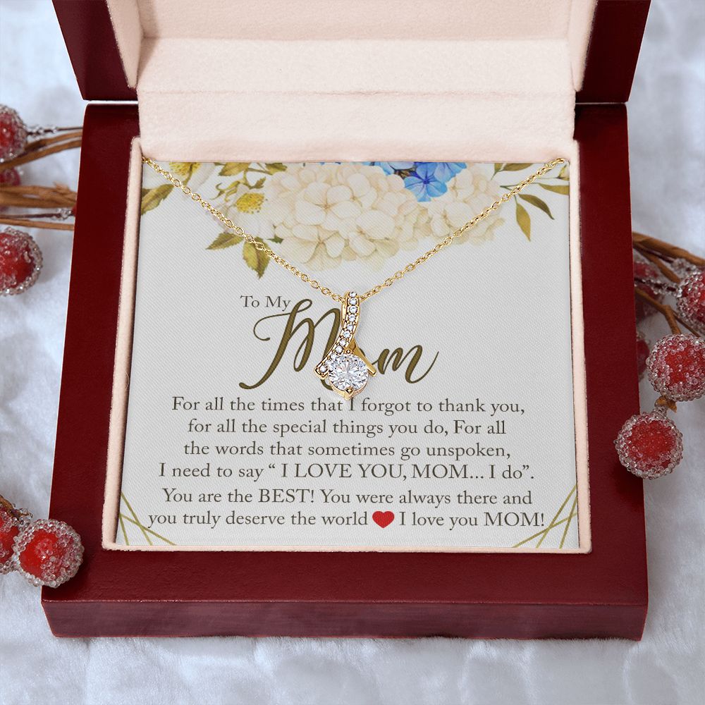 To My Mom Necklace, Gift For Mom, Mother's Day Gift from Daughter, Mom Jewelry Gift for Mothers Day, Birthday Gift for Mother, Moms Gift from Daughter Son, Necklace for Mom Mother 16 Alluring Beauty Necklace