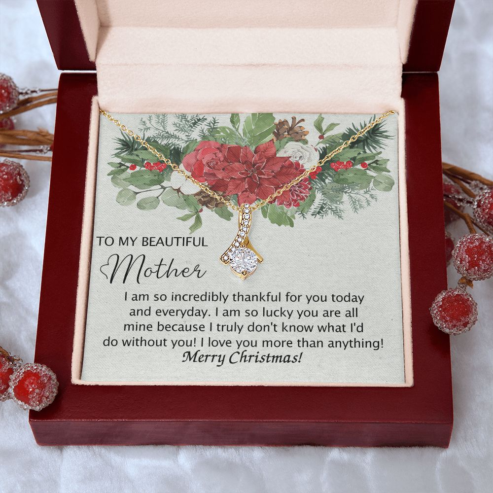 To My Mother Necklace from Daughter Pendant for Mom Christmas Pendant Inspirational Gift from Son to Mom Personalized Necklace Gift for Mother Fiance Christmas Present from Child 301 Alluring Beauty Necklace