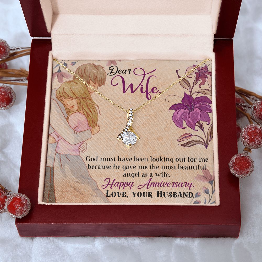 To My Wife Necklace, Wedding Anniversary Jewelry For Women, Necklace For Wife from Husband, Gift For Wife Birthday Gifts From Husband Necklace, Jewelry With Message Card In A Gift Box7 Alluring Beauty Necklace