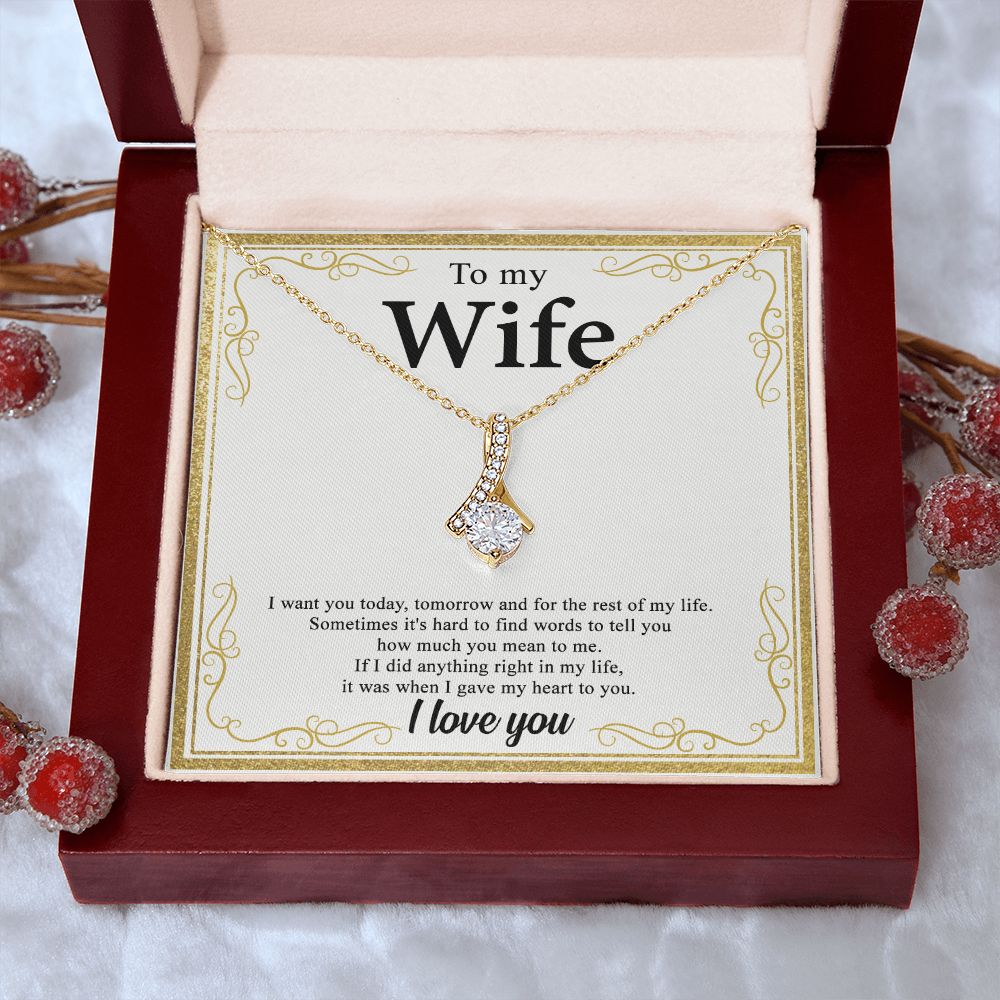 To My Wife Alluring Love Necklace Gift for Wife Valentines Day Gift for Her Alluring Beauty Necklace