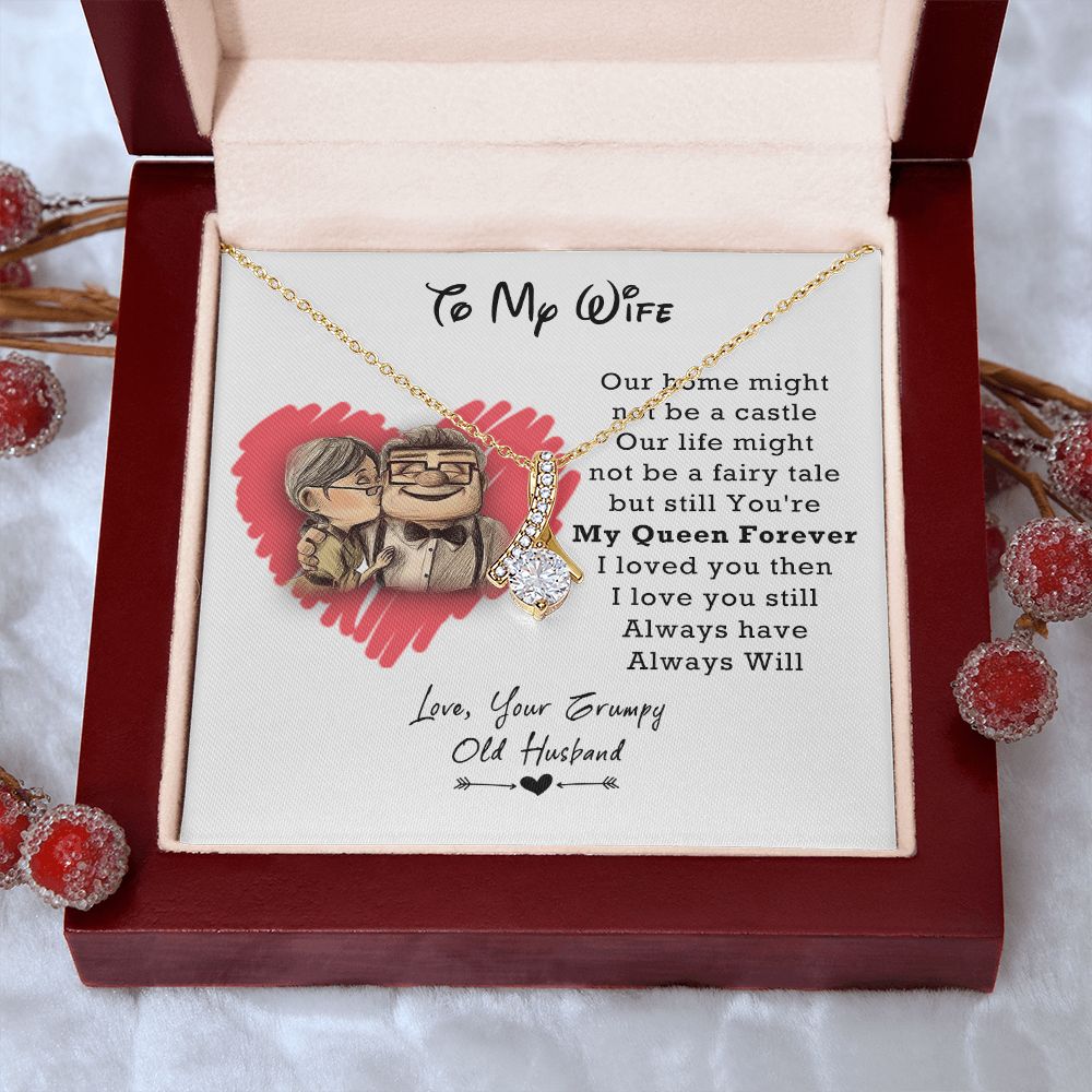 To My Wife Necklace from Husband, Personalized Necklace for Women, Luxury Necklace for Wife from Man Men, Wedding Anniversary Present For Wife, Beautiful Wife Jewelry Christmas Birthday Gifts For Wife3 Alluring Beauty Necklace