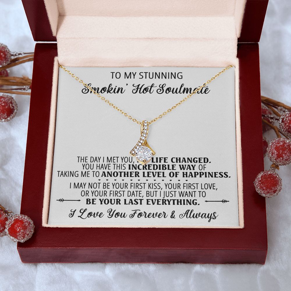 To My Smokin Hot Soulmate Necklace - Wife Gifts From Husband To My Wife Necklace, Gift for Her Romantic, Girlfriend Gifts Necklace for Wife from Men Includes Message Card and Gift Box 1 Alluring Beauty Necklace
