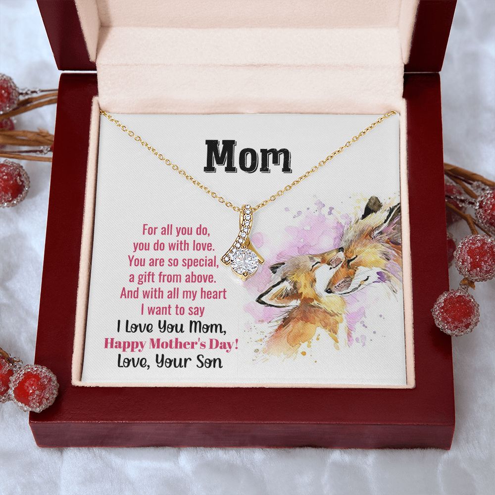 Mom Necklace Gifts for Mom from Daughter to Mom Gifts for Mothers Day from Daughter, To My Mom Necklace from Daughter to Mom Birthday Gifts Necklace with Message Card and Gift Box2241 Alluring Beauty Necklace