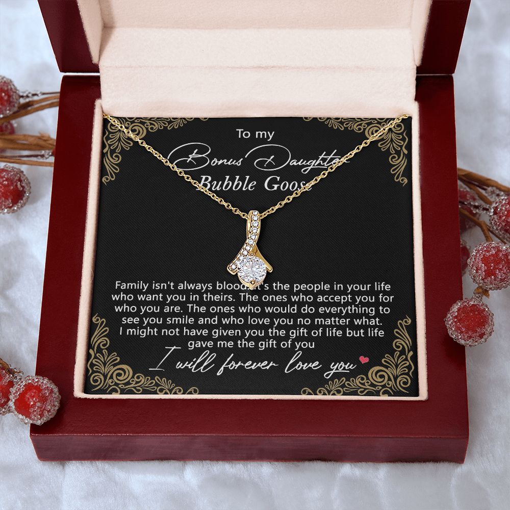 Bonus Daughter Gifts From Stepdad, Step Daughter Gifts From Stepmom, Stepdaughter Gifts From Stepdad, Father Stepdaughter Necklace, To My Bonus Daughter Necklaces, Christmas Gifts For Bonus9 Alluring Beauty Necklace