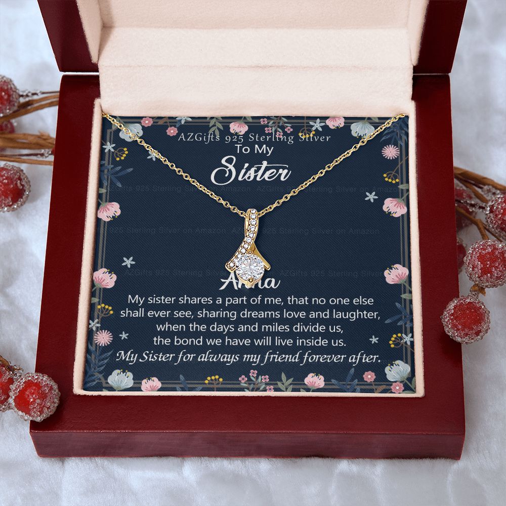 To My Sister Necklace, Pendant Inspirational Jewelry for Women Teen Girl, Keepsake Family and Friendship Gifts, Gift for Sisters, Necklace for Sisters, Sisters Jewelry 301 Alluring Beauty Necklace