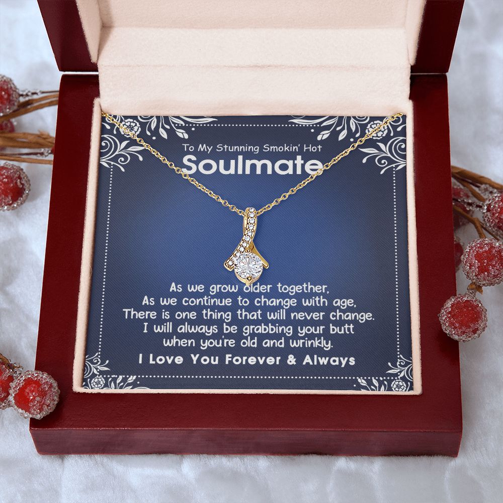 To My Smokin Hot Soulmate Necklace - Wife Gifts From Husband To My Wife Necklace, Gift for Her Romantic, Girlfriend Gifts Necklace for Wife from Men Includes Message Card and Gift Box 5 Alluring Beauty Necklace