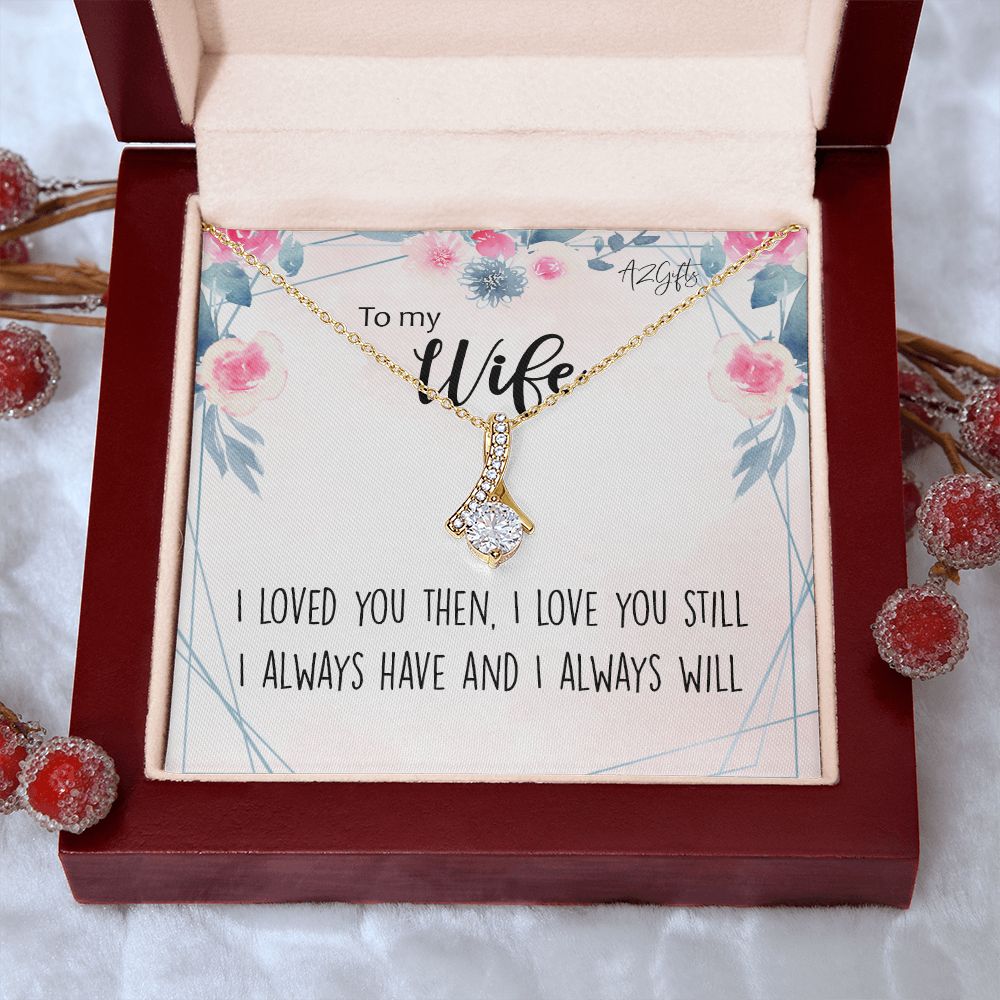 To My Wife Necklace from Husband, Personalized Necklace for Women, Luxury Necklace for Wife from Man Men, Wedding Anniversary Present For Wife, Beautiful Wife Jewelry Christmas Birthday Gifts For Wife2 Alluring Beauty Necklace