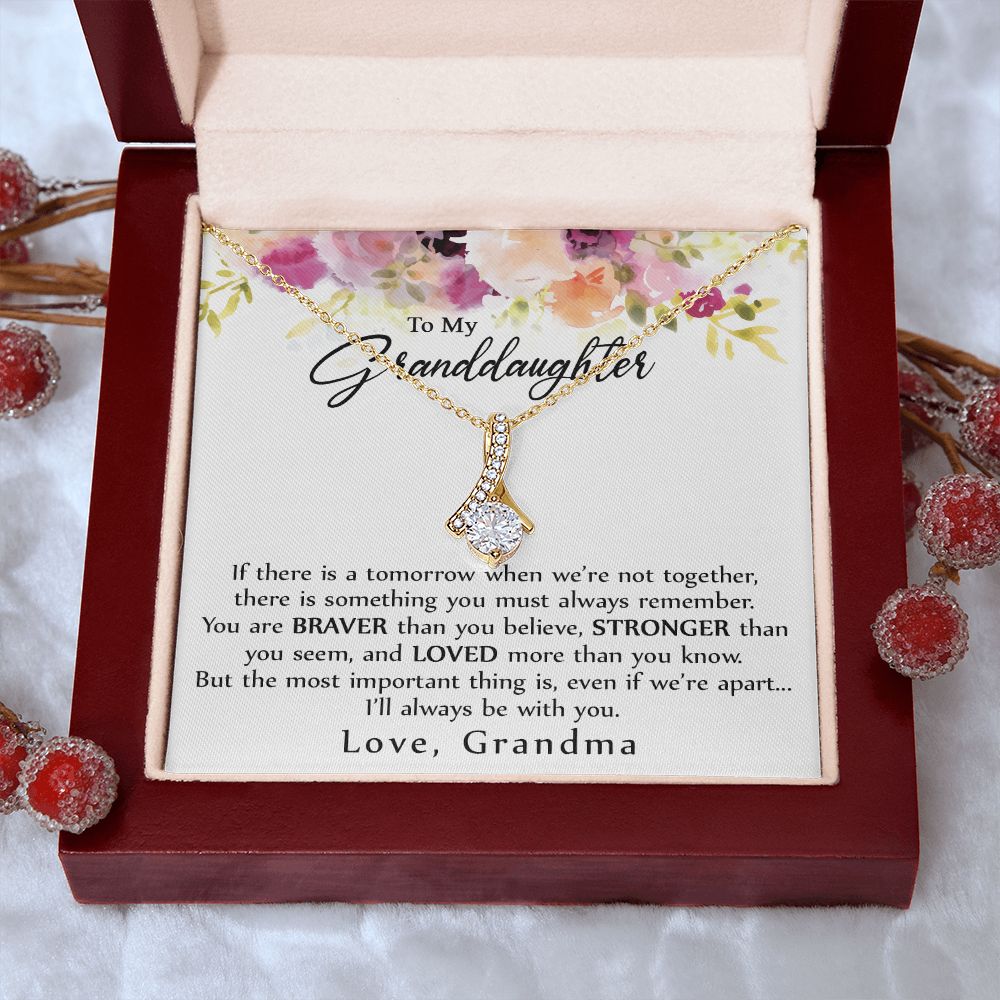 To My Granddaughter Love Knot Necklace, Graduation Gift For Girl From Grandma Alluring Beauty Necklace