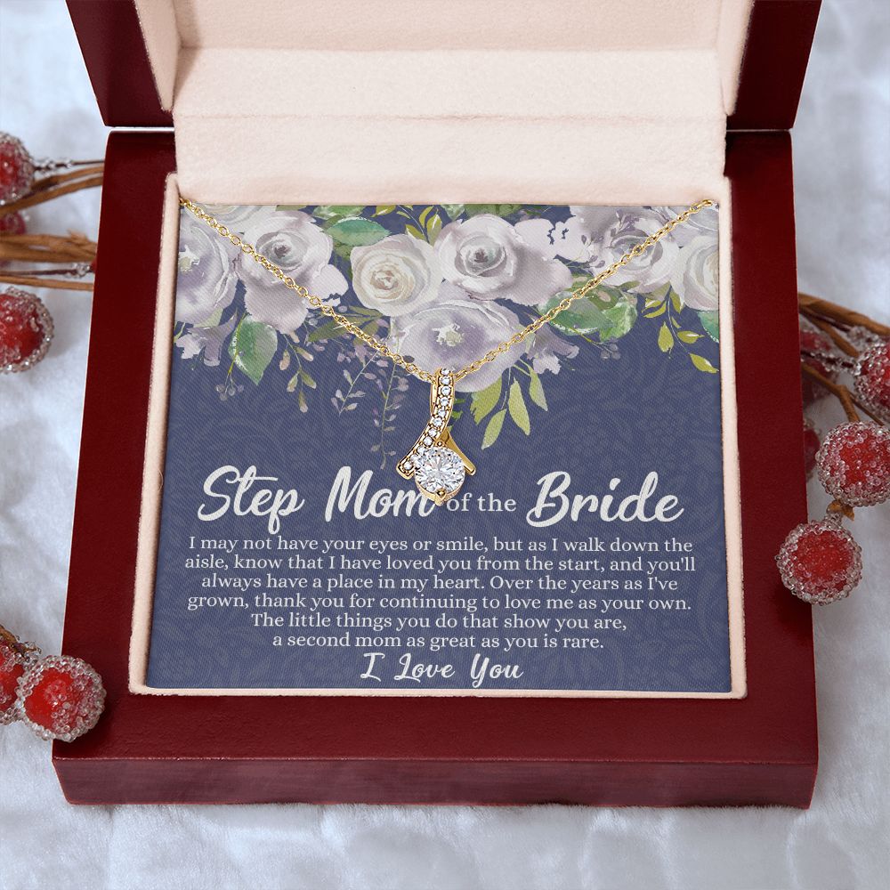 To My Stepmother of the Bride Necklace, Stepmother of the Bride Gifts Idea, Necklace for Stepmom of the Bride Gifts, Wedding Gifts for Stepmom, Gifts for Step Mother of the Bride Alluring Beauty Necklace