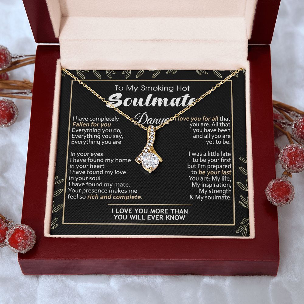 To My Smokin Hot Soulmate Necklace - Wife Gifts From Husband To My Wife Necklace, Gift for Her Romantic, Girlfriend Gifts Necklace for Wife from Men Includes Message Card and Gift Box 7 Alluring Beauty Necklace
