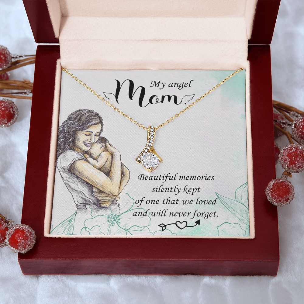 To My Mom Mother My Angel Necklace Pendant Gift From Daughter Beautiful Memories With Message Card Gift For Mom Alluring Beauty Necklace
