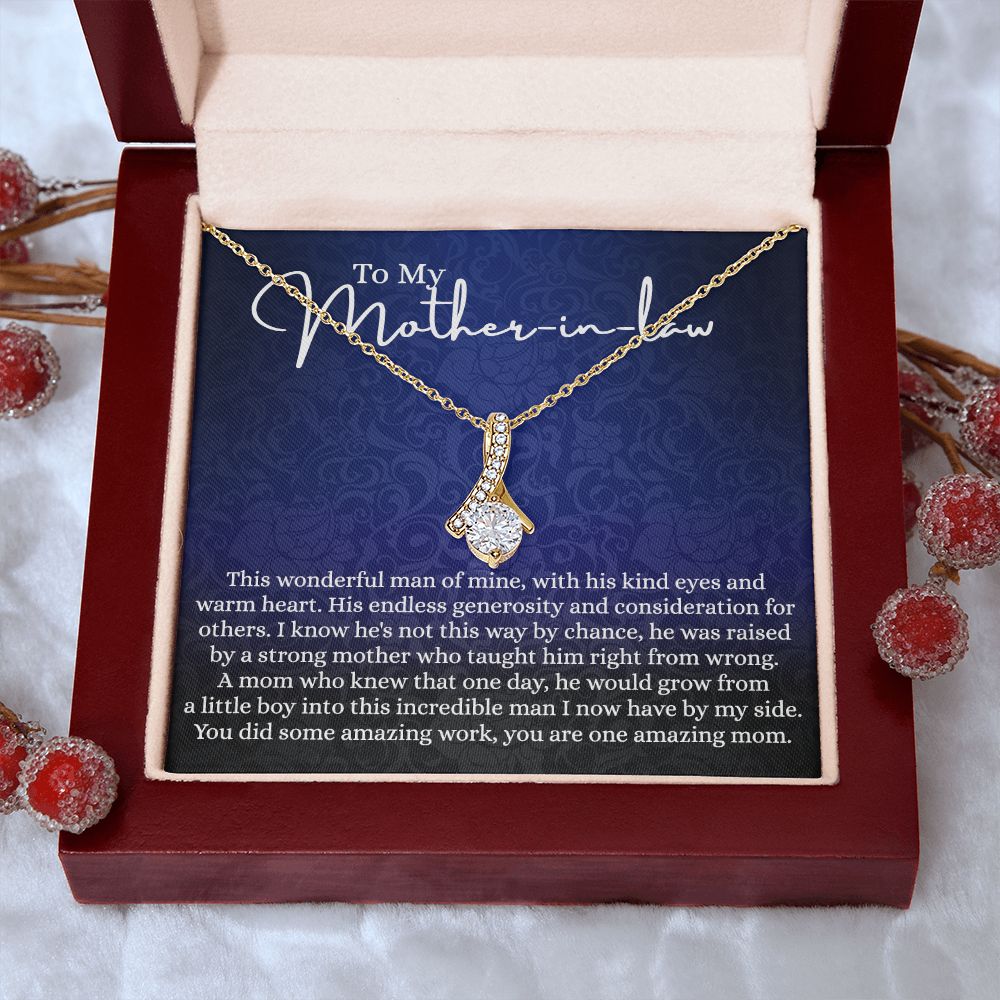 To My Mother in Law Necklace, Mother in Law Gift, Gift for Mother in Law Necklace Jewelry Gift to My Mother-in-law on Wedding Day Mother's day gift for Mother in Law Birthday gift Alluring Beauty Necklace
