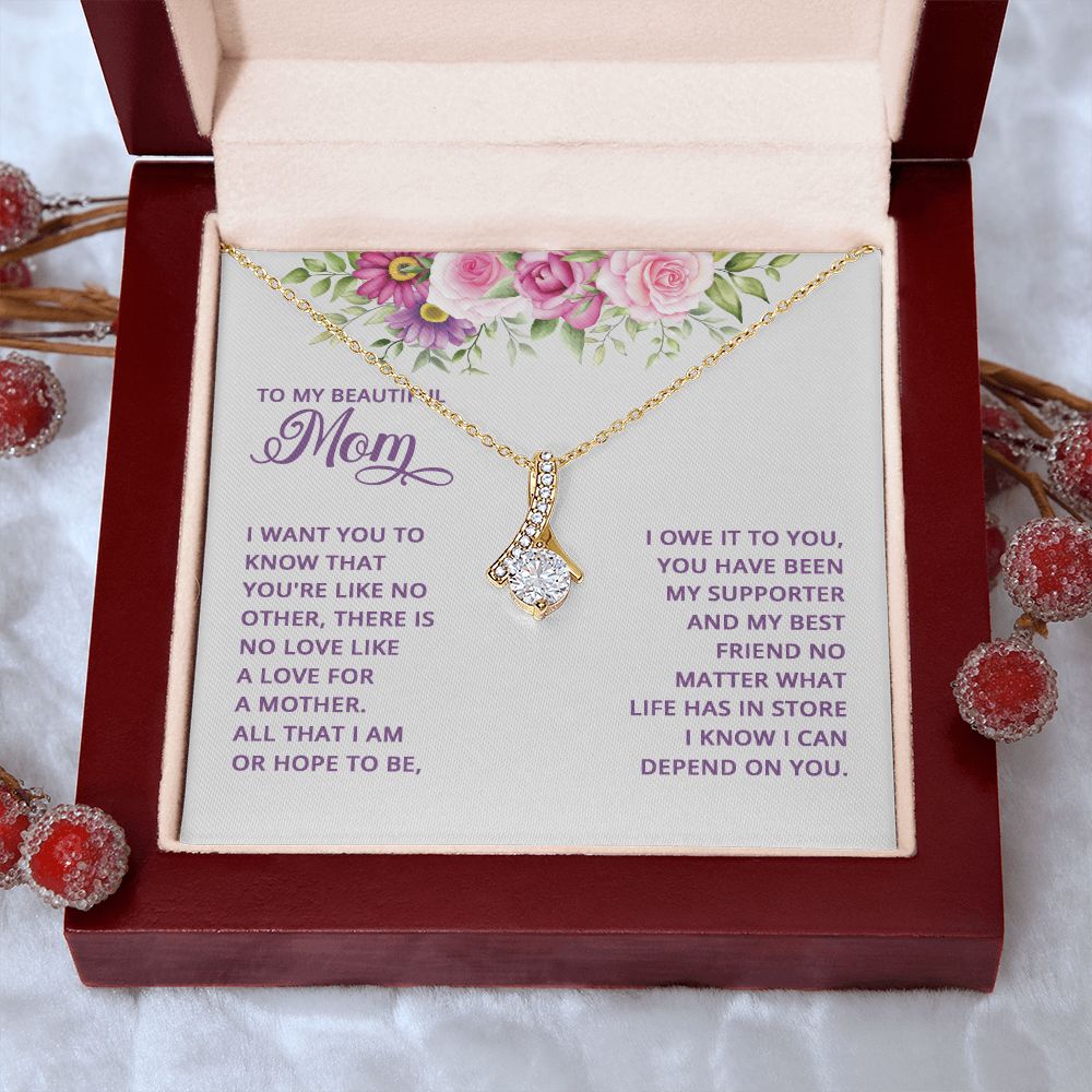Mom Necklace Gifts for Mom from Daughter to Mom Gifts for Mothers Day from Daughter, To My Mom Necklace from Daughter to Mom Birthday Gifts Necklace with Message Card and Gift Box17 Alluring Beauty Necklace