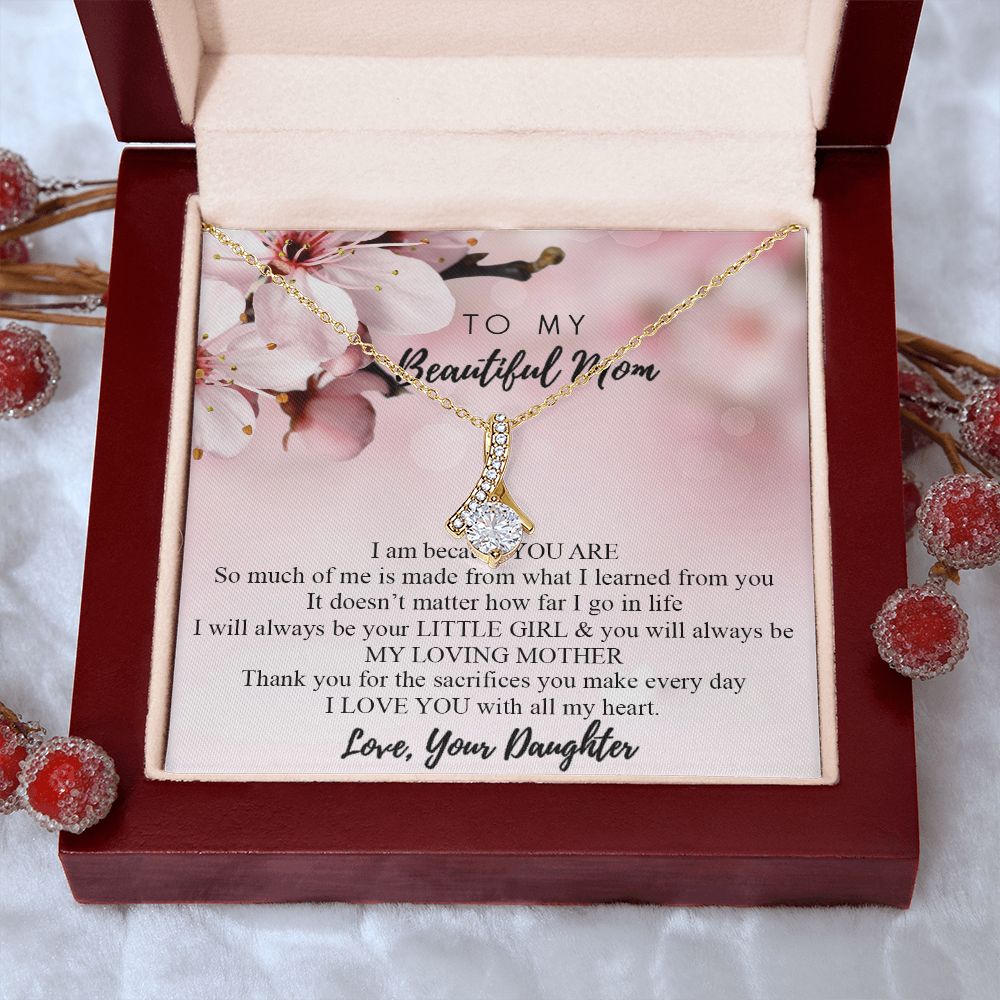 Mom Necklace Gifts for Mom from Daughter to Mom Gifts for Mothers Day from Daughter, To My Mom Necklace from Daughter to Mom Birthday Gifts Necklace with Message Card and Gift Box2246 Alluring Beauty Necklace