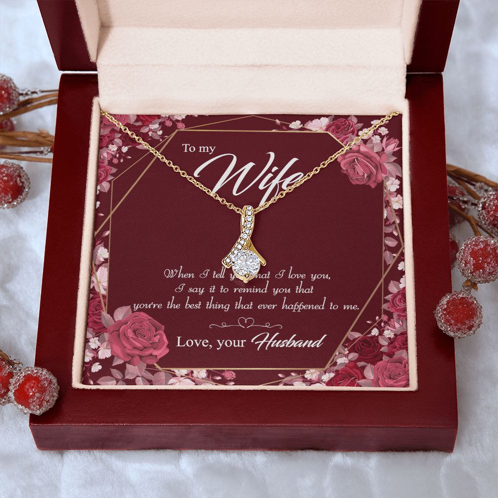 To My Wife Necklace Pendant Gift From Husbnd Habby Birthday Jewelry with Message Card and Gift Box. Wife Necklace Gift for Wife from Husband Valentine's Day Gift For Wife Future Wife Alluring Beauty Necklace