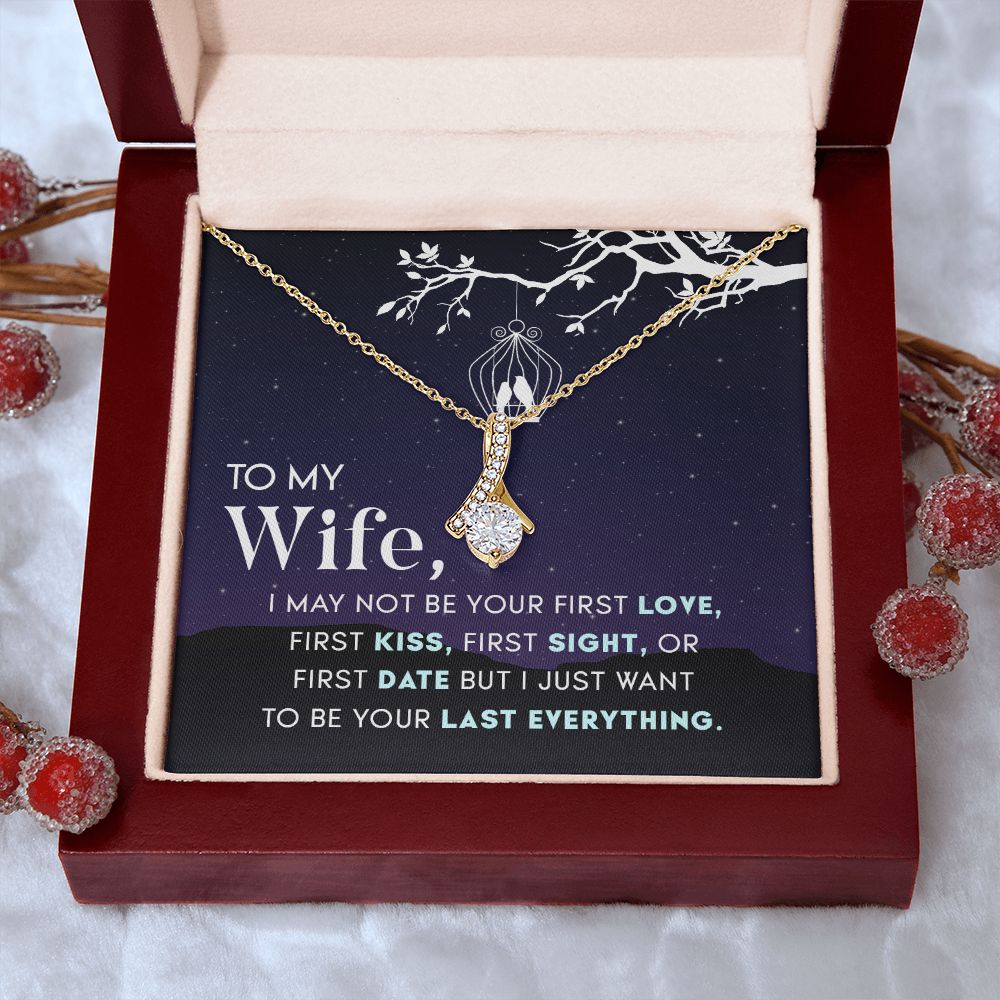 To My Wife Necklace from Husband, Personalized Necklace for Women, Luxury Necklace for Wife from Man Men, Wedding Anniversary Present For Wife, Beautiful Wife Jewelry Christmas Birthday Gift For Wife15 Alluring Beauty Necklace