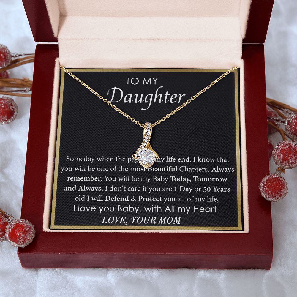 Mother Daughter Gift Ideas, To My Daughter Gift Necklace from Mom, Jewelry Pendant Present for Daughter, Birthday Christmas Gift Graduation Gifts for Daughters, Mother and Daughter Necklace 2136 Alluring Beauty Necklace