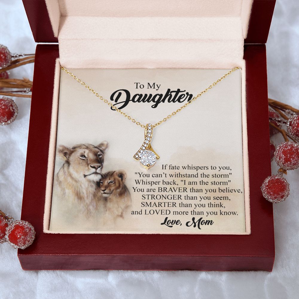 Mother Daughter Gift Ideas, To My Daughter Gift Necklace from Mom, Jewelry Pendant Present for Daughter, Birthday Christmas Gift Graduation Gifts for Daughters, Mother and Daughter Necklace 24 Alluring Beauty Necklace