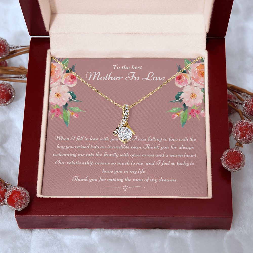 To The Best Mother In Law Gifts, Love Knot Necklace, Mother's Day Necklace Gifts Alluring Beauty Necklace