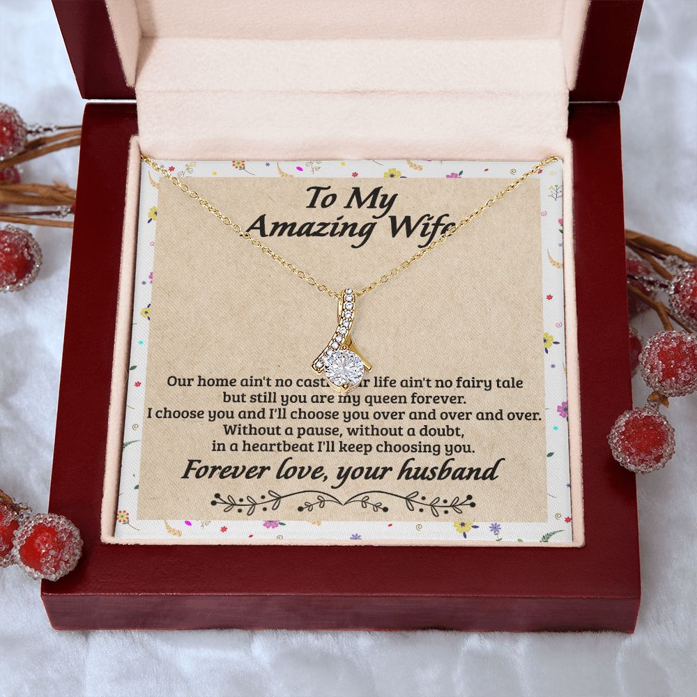 Birthday Gifts For Wife, Necklace Gifts For Wife From Husband, To My Wife Jewelry For Women , To My Wife Necklace  from Husband Wedding Anniversary Present For Wife, Beautiful Wife Jewelry Christmas18 Alluring Beauty Necklace